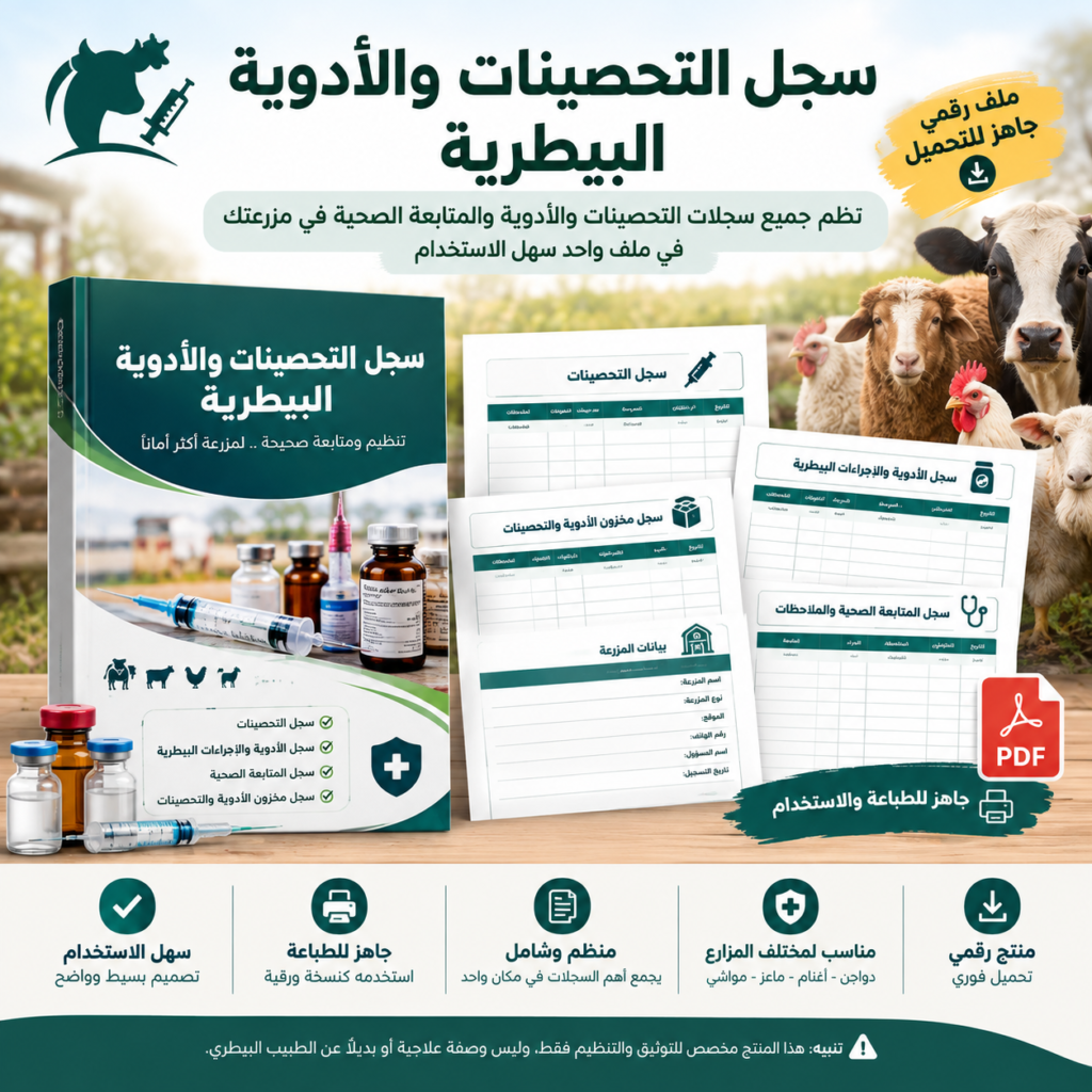 سجل التحصينات والأدوية البيطرية💉